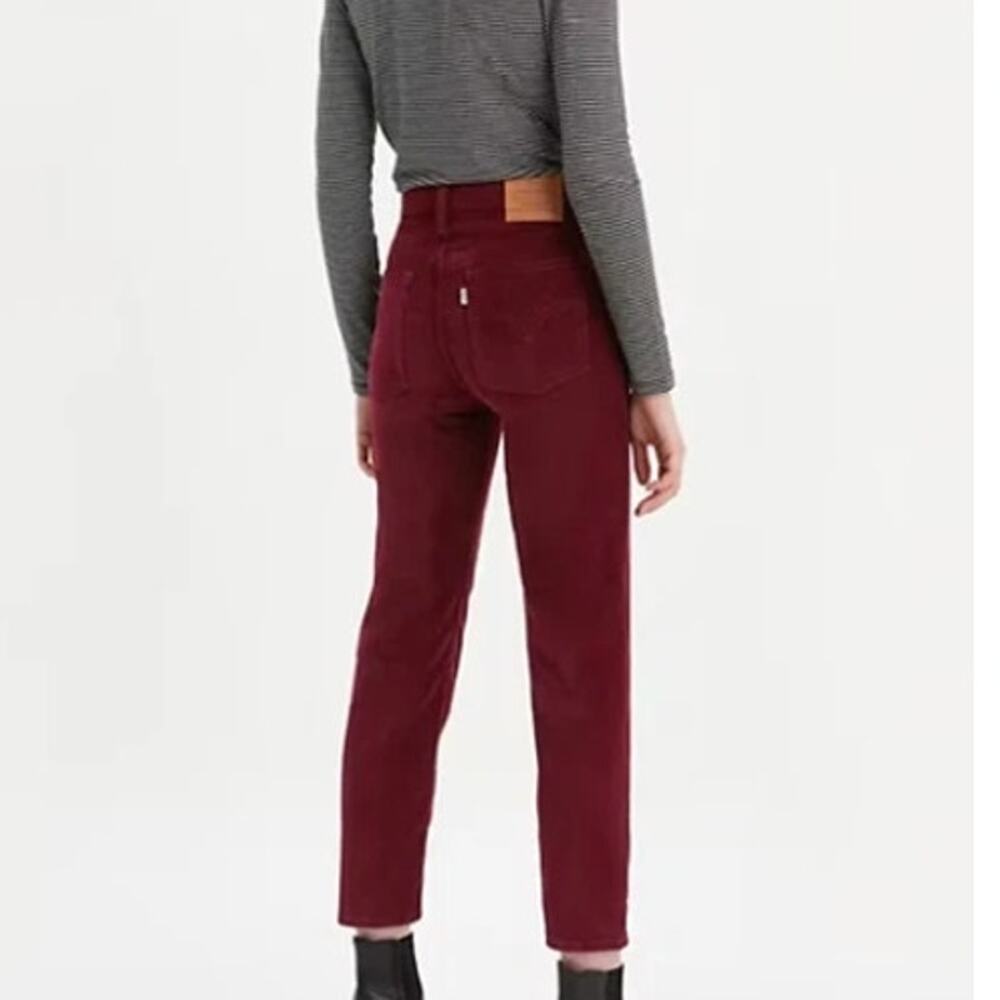 Levi's Wedgie Straight Burgundy Maroon Corduroy Pants Size 26